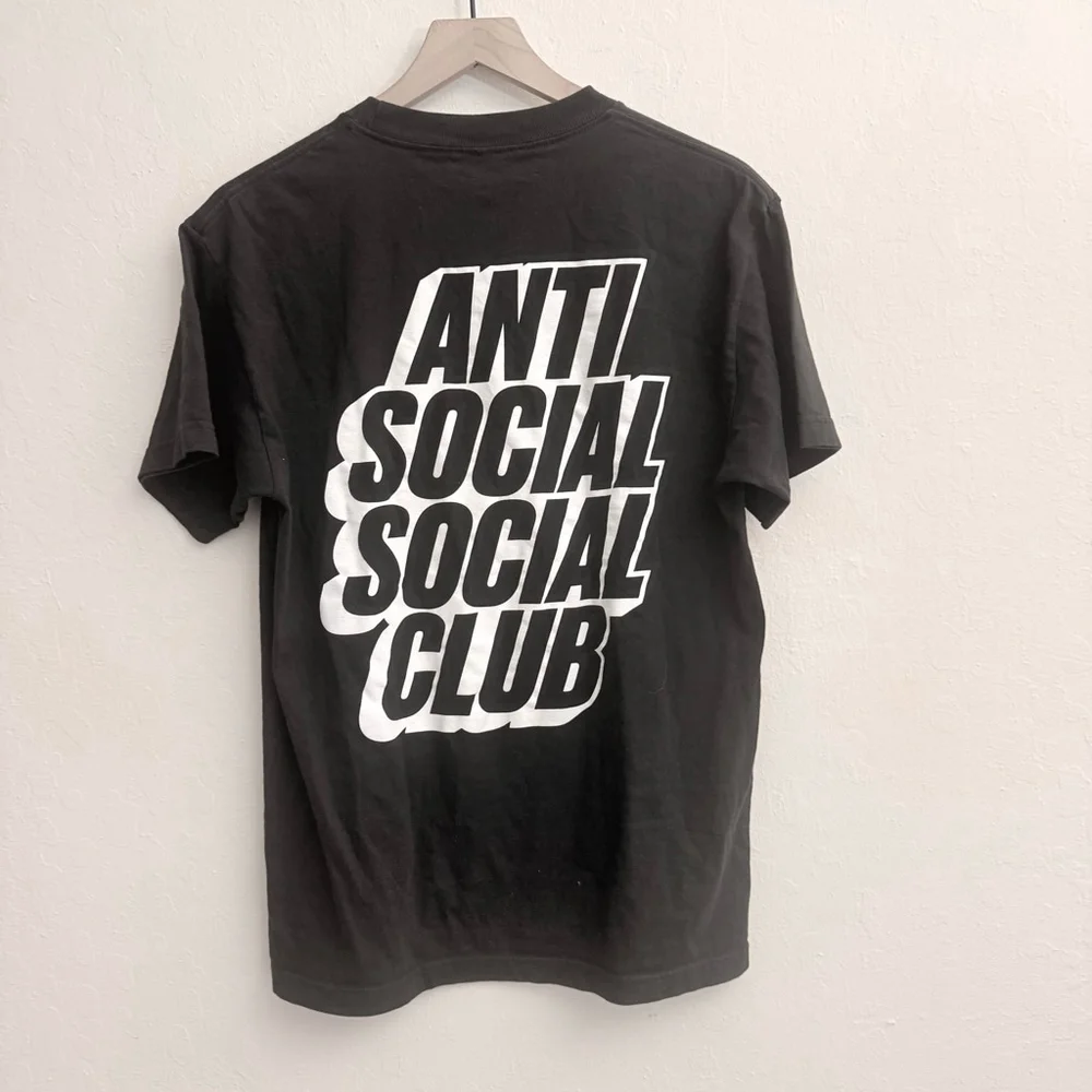 Anti Social Social Club Men's Black White Short Sleeve Tee Size Medium